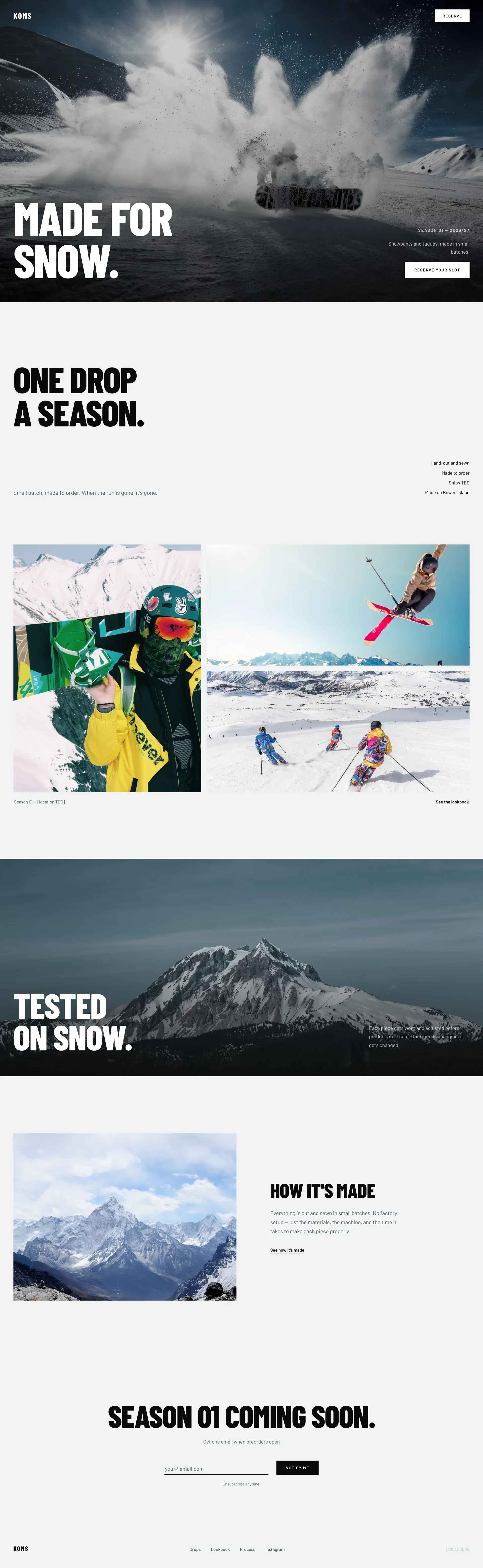 The full KOMS home page